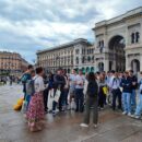 A group of young students from Liechtenstein to learn Italian in Milan