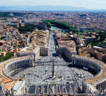 aerial view of Piazza San Pietro, Vatican