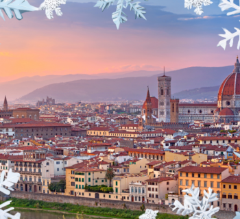 panorama su firenze con la cornice invernale