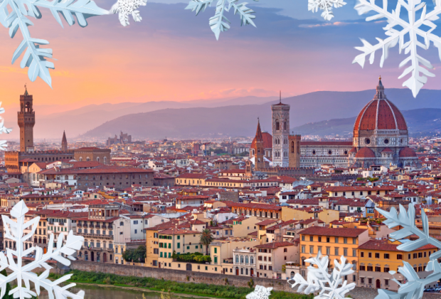 panorama su firenze con la cornice invernale