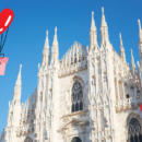 duomo di milano con cornice a cuoricini